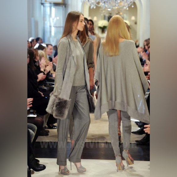 Ralph Lauren Collection Purple Label Shearling Fur Vest Cashmere Silk Sweater L - Picture 6 of 16